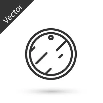 Grey line Cutting board icon isolated on white background. Chopping Board symbol Stock Illustration