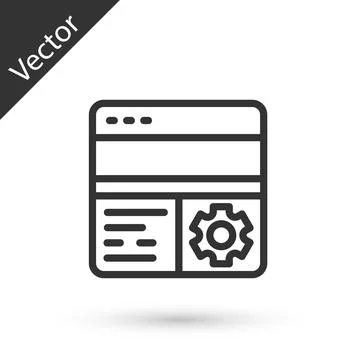 Grey line Debugging icon isolated on white background. Debugging tool イラスト素材