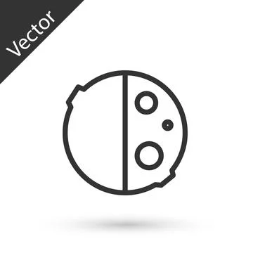 Grey line Eclipse of the sun icon isolated on white background. Total sonar.. Stock Illustration