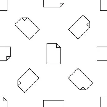 Grey line Empty document icon isolated seamless pattern on white background イラスト素材