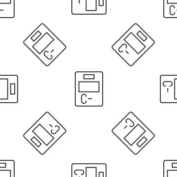 Grey line Exam paper with incorrect answers survey icon isolated seamless イラスト素材