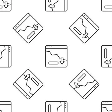 Grey line Financial growth decrease icon isolated seamless pattern on white Stock Illustration