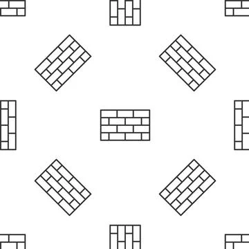 Grey line Firewall, security wall icon isolated seamless pattern on white Illustrazione stock