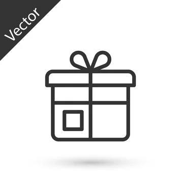 Grey line Gift box icon isolated on white background. Vector 库存插图