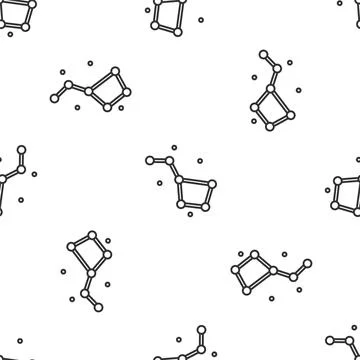 Grey line Great Bear constellation icon isolated seamless pattern on white Stock Illustration