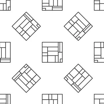 Grey line House Edificio Mirador icon isolated seamless pattern on white back Иллюстрация