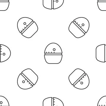 Grey line Kitchen timer icon isolated seamless pattern on white background... Stock Illustration