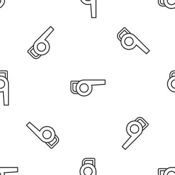 Grey line Leaf garden blower icon isolated seamless pattern on white background Stock Illustration