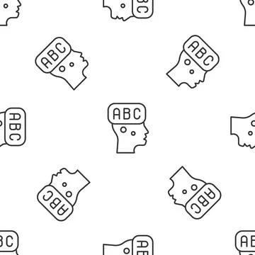 Grey line Learning foreign languages icon isolated seamless pattern on white  Stock Illustration