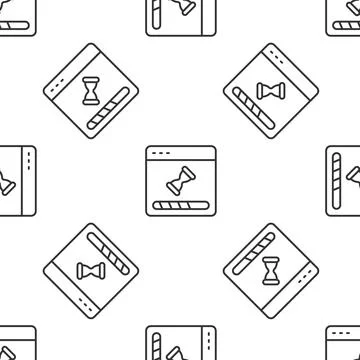 Grey line Loading a data window with a progress bar icon isolated seamless Stock Illustration