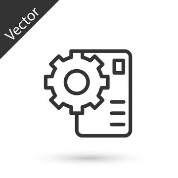 Grey line Neural network icon isolated on white background. Artificial Stock Illustration