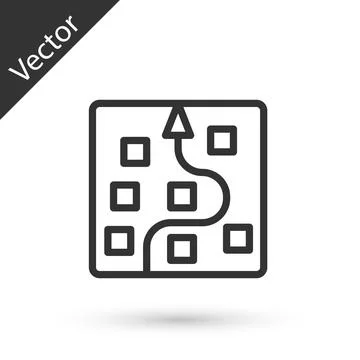 Grey line Neural network icon isolated on white background. Artificial 스톡 일러스트