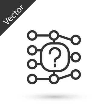 Grey line Neural network icon isolated on white background. Artificial Stock Illustration