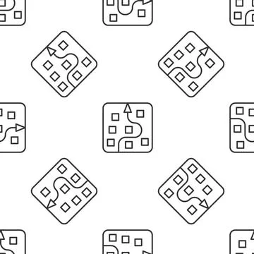 Grey line Neural network icon isolated seamless pattern on white background Illustrazione stock