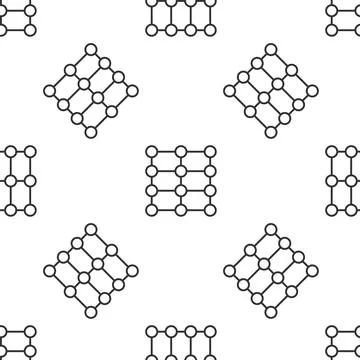 Grey line Neural network icon isolated seamless pattern on white background Stock Illustration