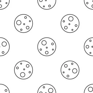 Grey line Planet Mars icon isolated seamless pattern on white background. Vector Stock Illustration