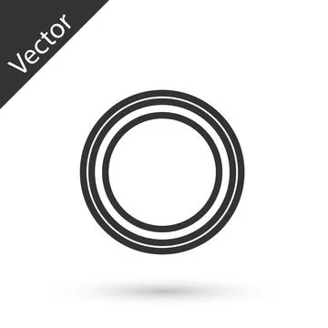 Grey line Plate icon isolated on white background. Cutlery symbol. Restaurant Stock Illustration