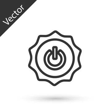 Grey line Power button icon isolated on white background. Start sign. Vector 스톡 일러스트