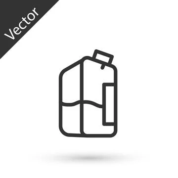 Grey line Printer ink bottle icon isolated on white background. Vector Stock Illustration