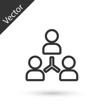 Grey line Project team base icon isolated on white background. Business analysis 스톡 일러스트