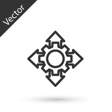 Grey line Project team base icon isolated on white background. Business analysis Illustrazione stock