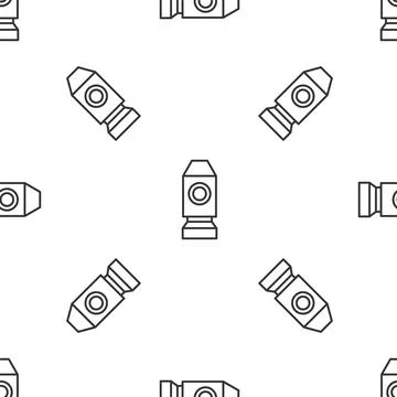 Grey line Rocket ship icon isolated seamless pattern on white background. Space Stock Illustration