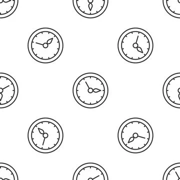 Grey line Sauna clock icon isolated seamless pattern on white background. Sauna Stock Illustration