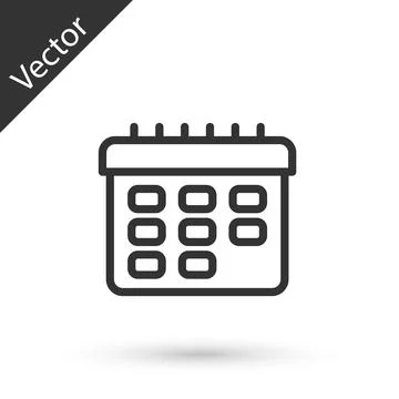 Grey line School timetable icon isolated on white background. Vector 스톡 일러스트