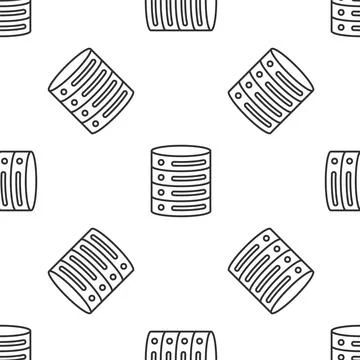 Grey line Server, Data, Web Hosting icon isolated seamless pattern on white Stock Illustration