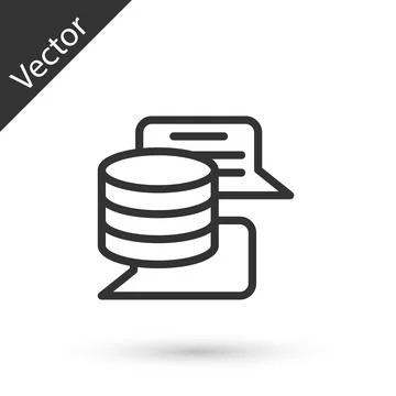 Grey line Server, Data, Web Hosting icon isolated on white background. Vector Illustrazione stock