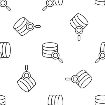 Grey line Server, Data, Web Hosting icon isolated seamless pattern on white Stock Illustration