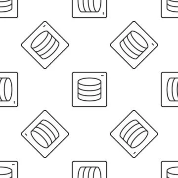 Grey line Server, Data, Web Hosting icon isolated seamless pattern on white Stock Illustration