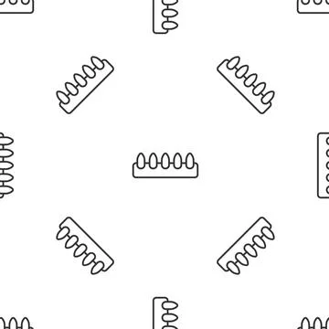 Grey line Set of false nails for manicure icon isolated seamless pattern on Stock Illustration