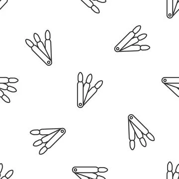 Grey line Set of false nails for manicure icon isolated seamless pattern on Illustrazione stock