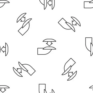Grey line Set of false nails for manicure icon isolated seamless pattern on.. Stock Illustration