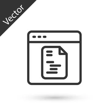 Grey line Software, web developer programming code icon isolated on white Illustrazione stock