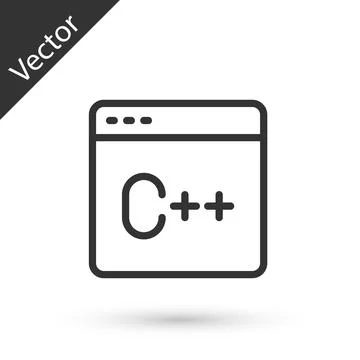 Grey line Software, web developer programming code icon isolated on white Illustrazione stock