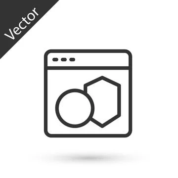 Grey line Software, web developer programming code icon isolated on white 스톡 일러스트