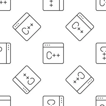 Grey line Software, web developer programming code icon isolated seamless Stockillustratie