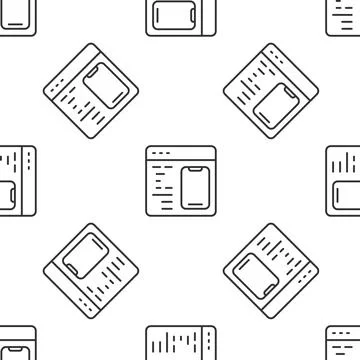 Grey line Software, web developer programming code icon isolated seamless 스톡 일러스트