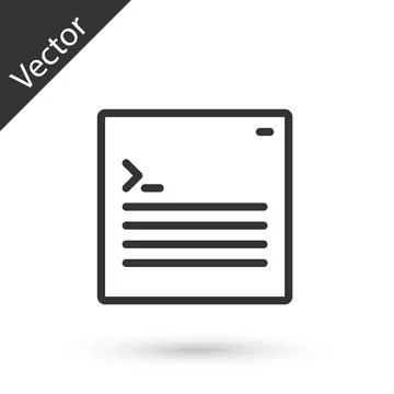 Grey line Software, web developer programming code icon isolated on white Stock Illustration