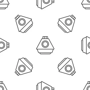 Grey line Space capsule icon isolated seamless pattern on white background... Stock Illustration