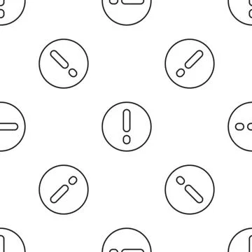 Grey line Speech bubble and Exclamation icon isolated seamless pattern on white Illustrazione stock