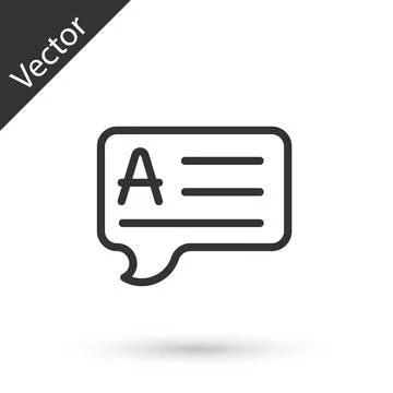 Grey line Speech bubbles with Answer icon isolated on white background. FAQ sign Illustrazione stock