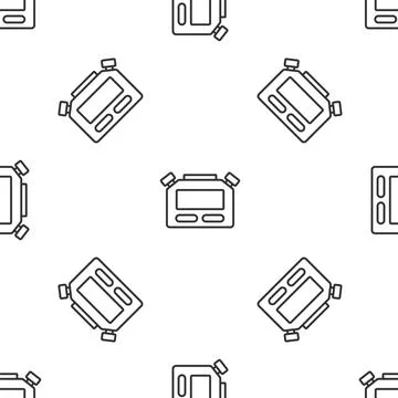 Grey line Stopwatch icon isolated seamless pattern on white background. Time Illustrazione stock