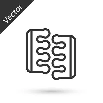 Grey line Toe separator for pedicure icon isolated on white background. Vector Stock Illustration