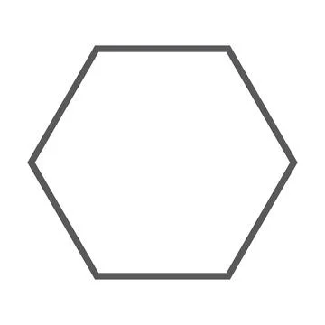 Grey line vector polygon icon isolated on white background Stock Illustration