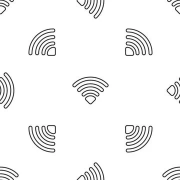 Grey line Wi-Fi wireless internet network symbol icon isolated seamless pattern Stockillustratie