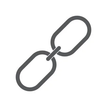 Grey link flat vector icon isolated on white background Stock Illustration