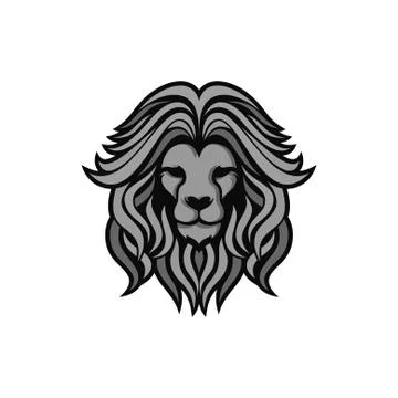 Grey Lion Head Stock Illustration
